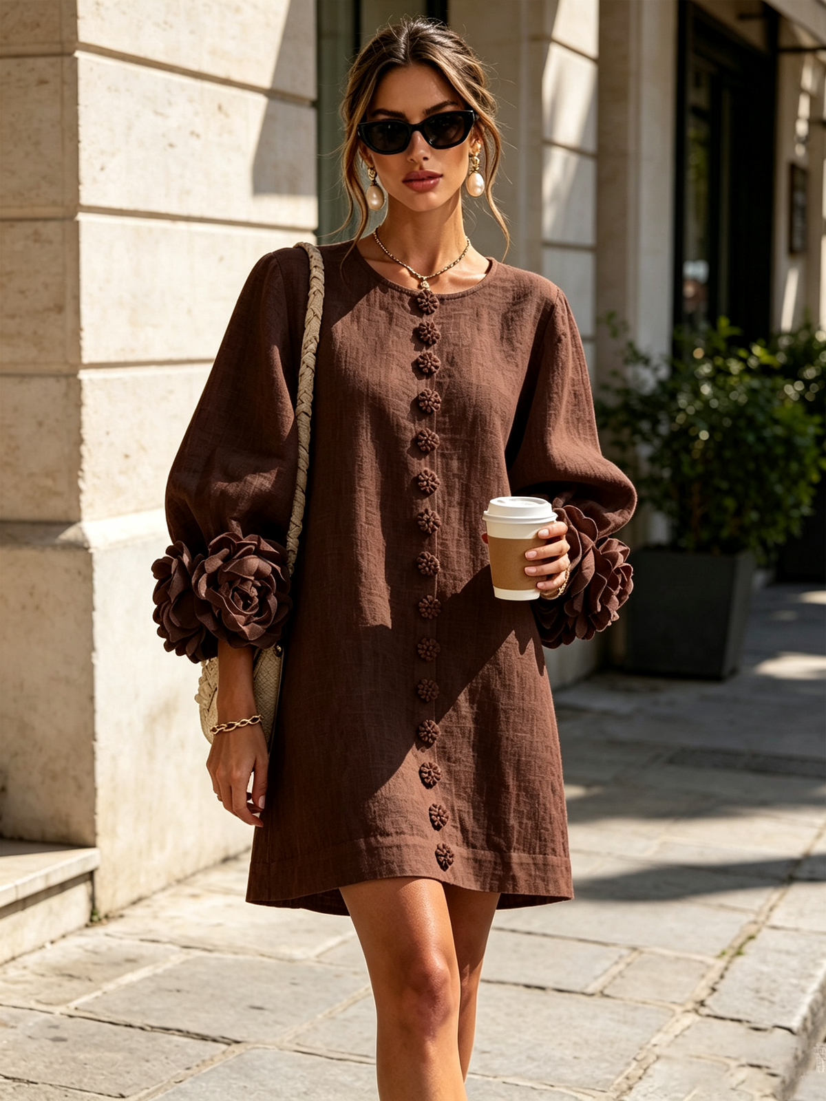 Floral Button-down Mini Dress With Striking Floral Cuffs | The Bellemont Sisters Australia