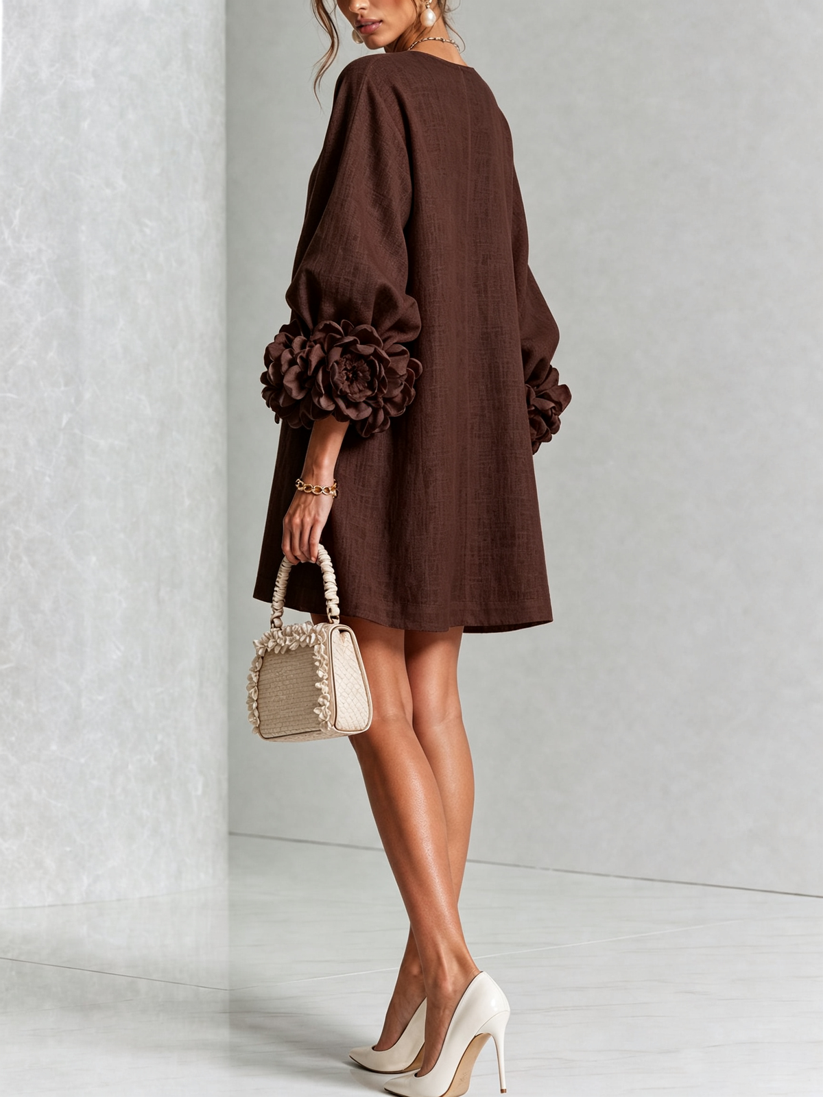 Floral Button-down Mini Dress With Striking Floral Cuffs | The Bellemont Sisters Australia