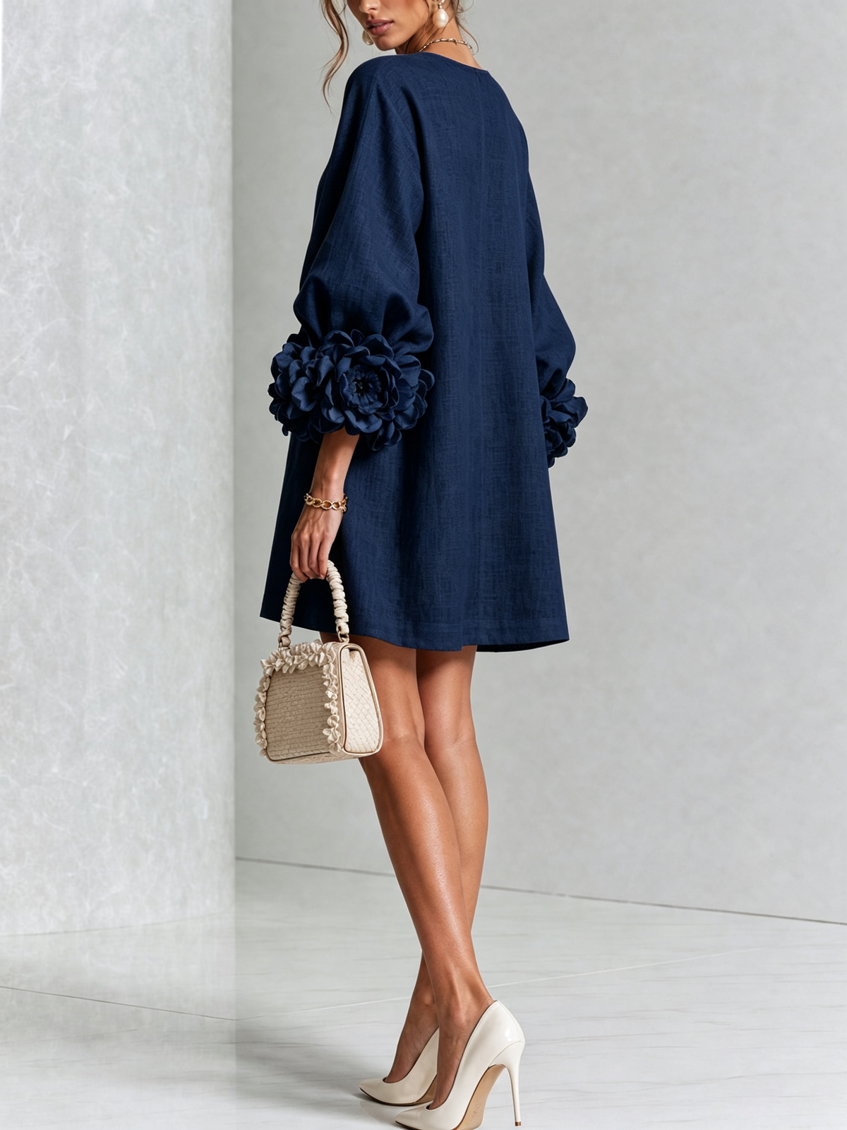 Floral Button-down Mini Dress With Striking Floral Cuffs | The Bellemont Sisters Australia