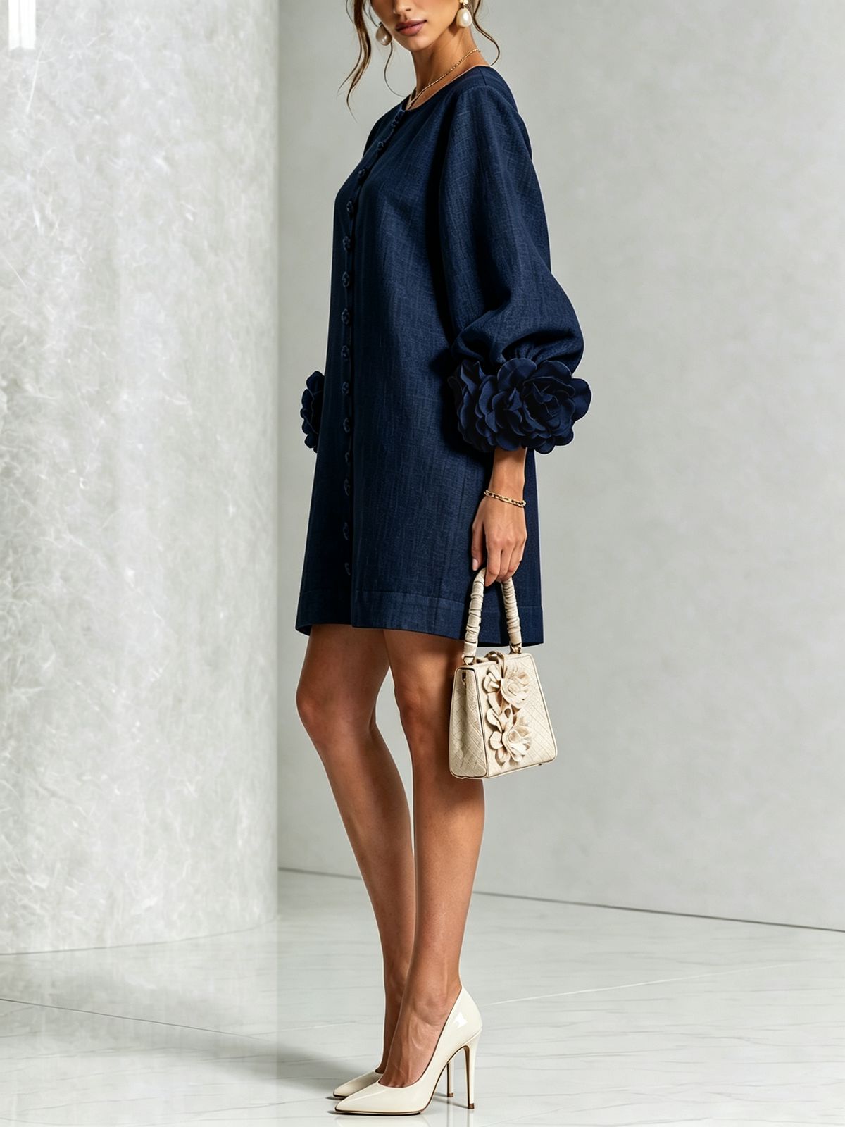 Floral Button-down Mini Dress With Striking Floral Cuffs | The Bellemont Sisters Australia