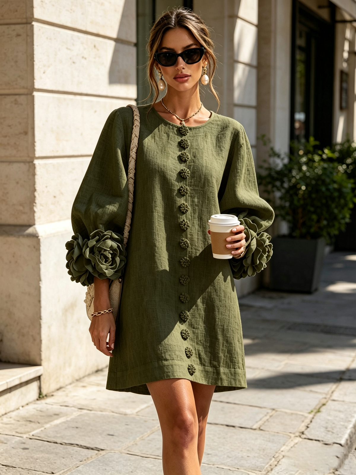 Floral Button-down Mini Dress With Striking Floral Cuffs | The Bellemont Sisters Australia