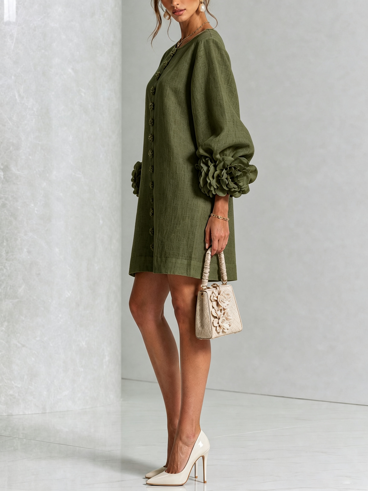 Floral Button-down Mini Dress With Striking Floral Cuffs | The Bellemont Sisters Australia