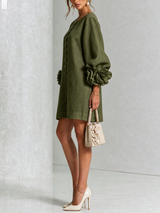 Floral Button-down Mini Dress With Striking Floral Cuffs | The Bellemont Sisters Australia