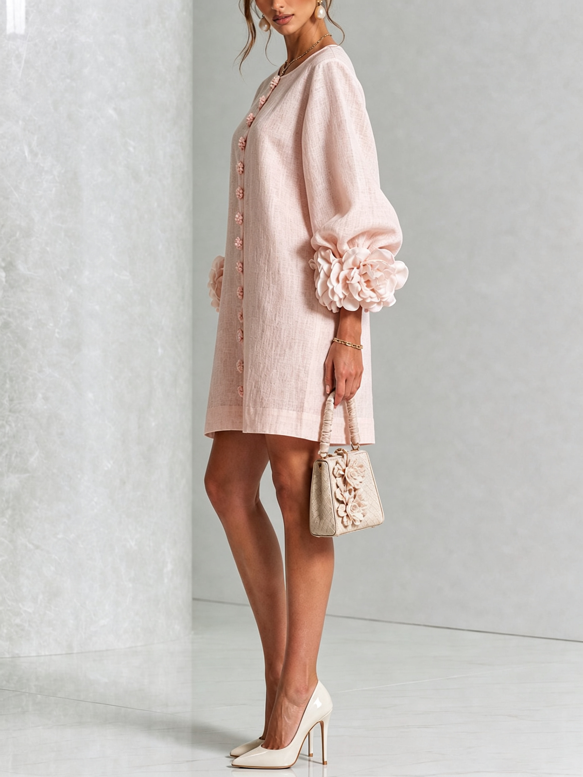 Floral Button-down Mini Dress With Striking Floral Cuffs | The Bellemont Sisters Australia