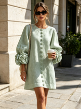 Floral Button-down Mini Dress With Striking Floral Cuffs | The Bellemont Sisters Australia