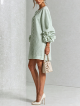 Floral Button-down Mini Dress With Striking Floral Cuffs | The Bellemont Sisters Australia