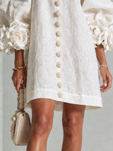 Floral Button-down Mini Dress With Striking Floral Cuffs | The Bellemont Sisters Australia