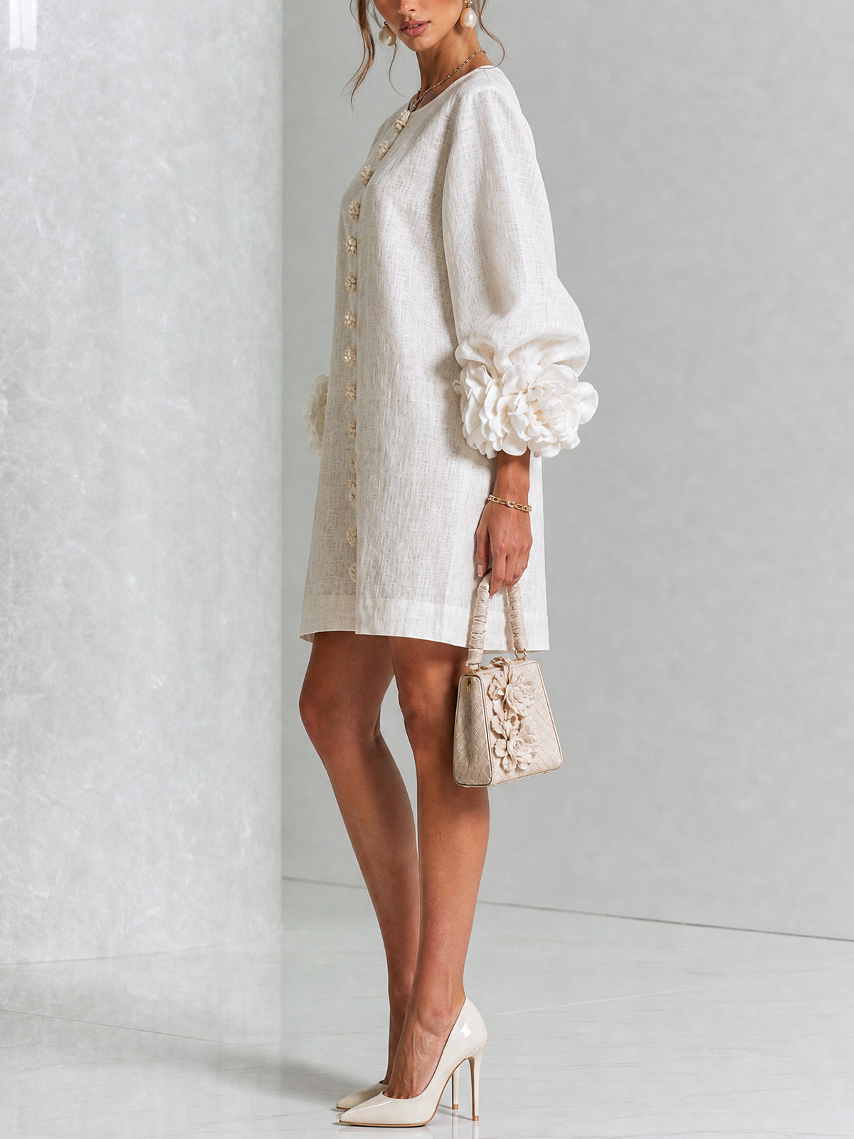 Floral Button-down Mini Dress With Striking Floral Cuffs | The Bellemont Sisters Australia