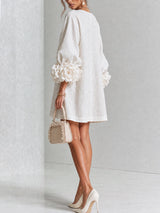 Floral Button-down Mini Dress With Striking Floral Cuffs | The Bellemont Sisters Australia