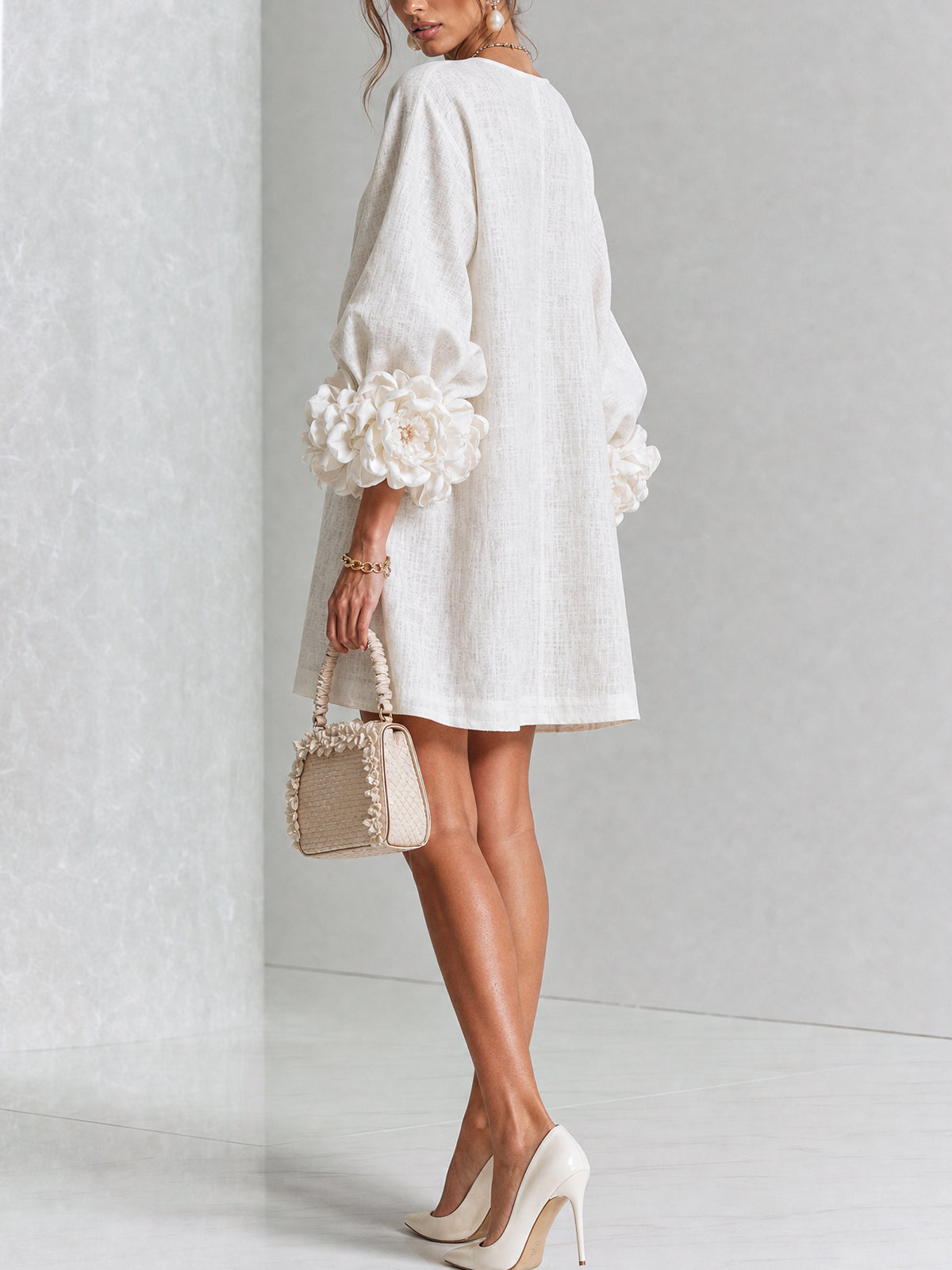 Floral Button-down Mini Dress With Striking Floral Cuffs | The Bellemont Sisters Australia