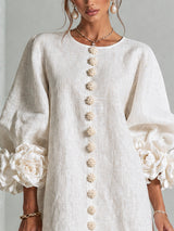 Floral Button-down Mini Dress With Striking Floral Cuffs | The Bellemont Sisters Australia