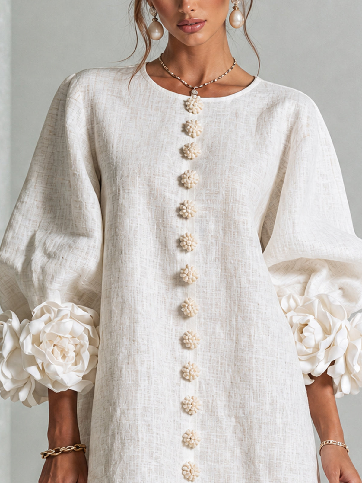 Floral Button-down Mini Dress With Striking Floral Cuffs | The Bellemont Sisters Australia