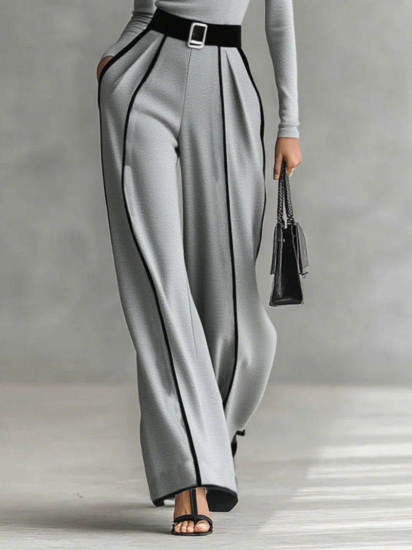 Solana - Long Sleeve Turtleneck and Wide Leg Pants Set with Belt | The Bellemont Sisters Australia