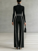 Solana - Long Sleeve Turtleneck and Wide Leg Pants Set with Belt | The Bellemont Sisters Australia
