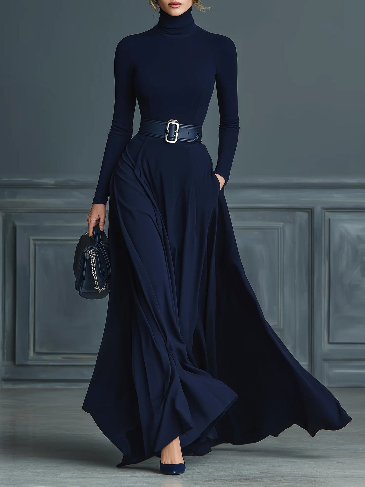 Gerika™ Knit Turtleneck Dress | The Bellemont Sisters Australia