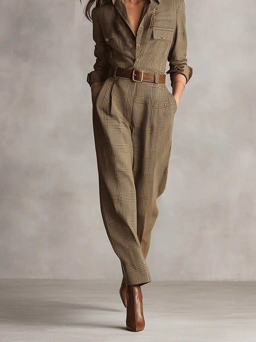 Anna™ | elegant checkered jumpsuit | The Bellemont Sisters Australia