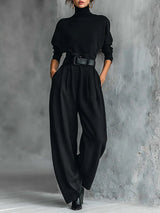 Lisa™ | Black 2-Piece Set with Belt – Black | The Bellemont Sisters Australia