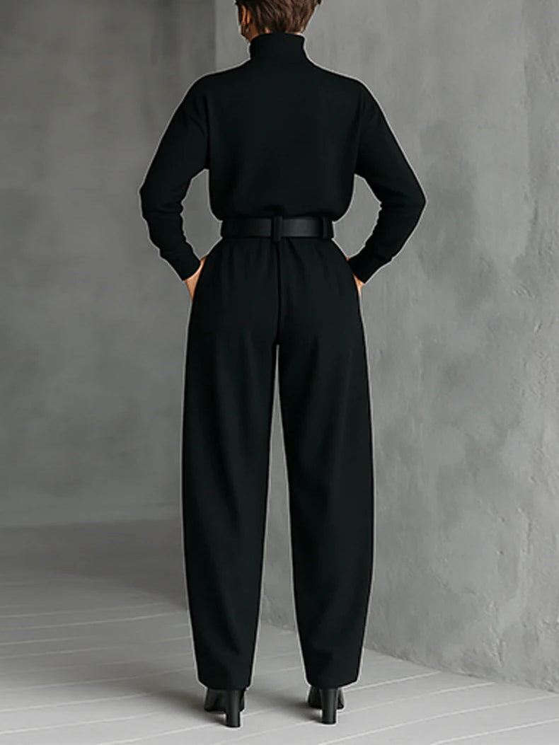 Lisa™ | Black 2-Piece Set with Belt | The Bellemont Sisters Australia