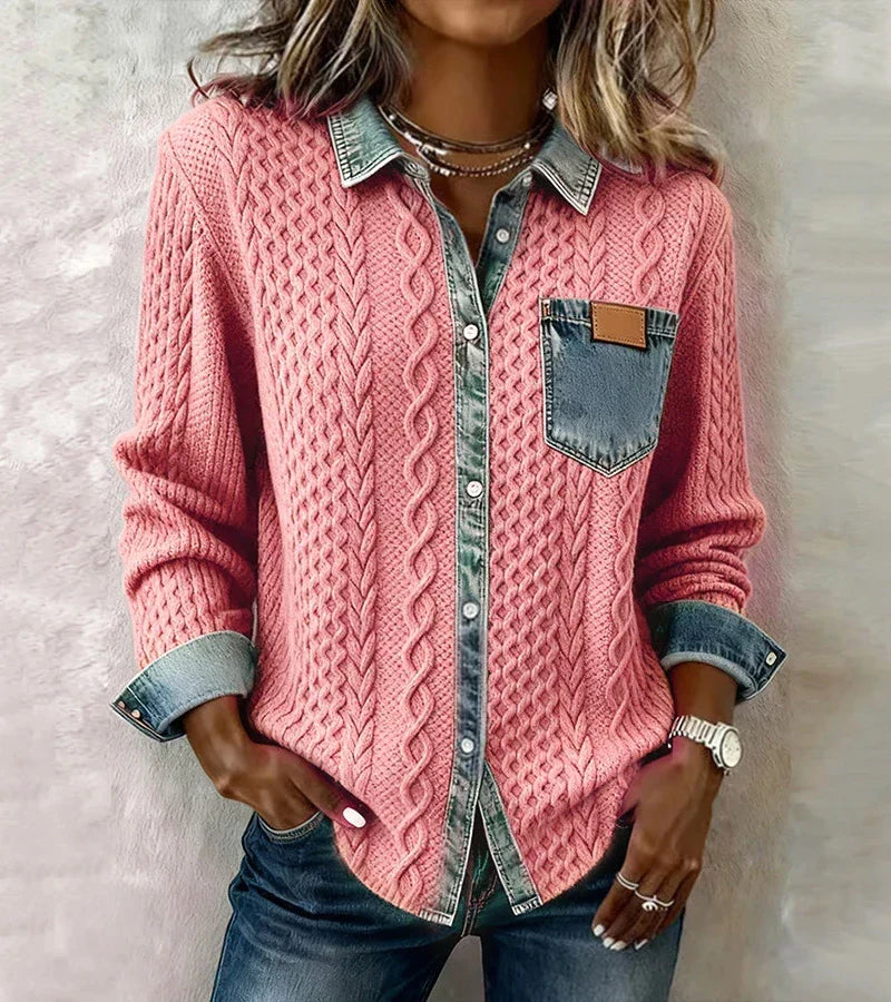 Arielle™ Patchwork Knit Top – Pink | The Bellemont Sisters Australia