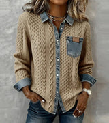 Arielle™ Patchwork Knit Top – Camel | The Bellemont Sisters Australia
