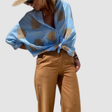 Gaby™ Elegant breathable Blouse – Ocean Blue | The Bellemont Sisters Australia
