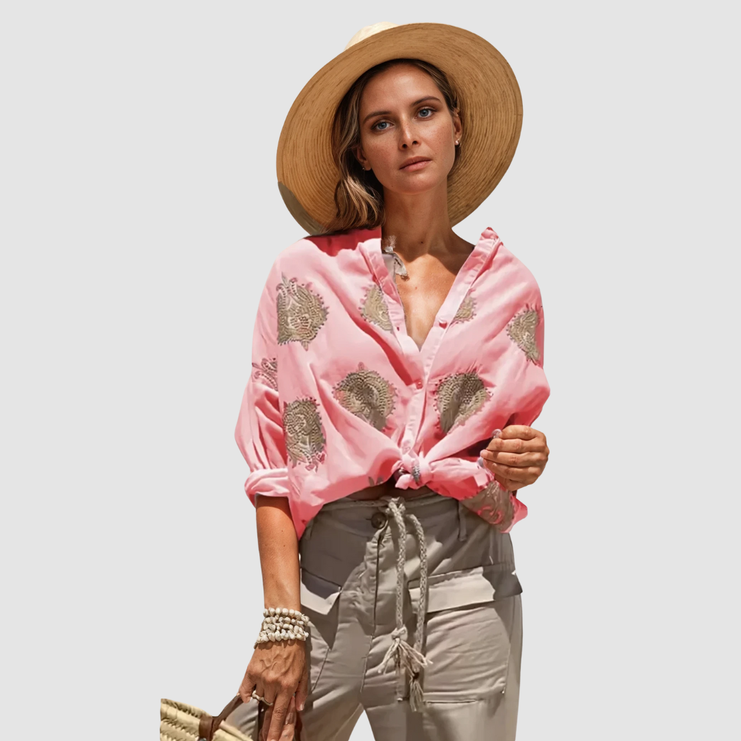 Gaby™ Elegant breathable Blouse – Scarlet Red | The Bellemont Sisters Australia