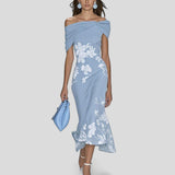Isabrunel | Elegant Midi Dress – Blue | The Bellemont Sisters Australia