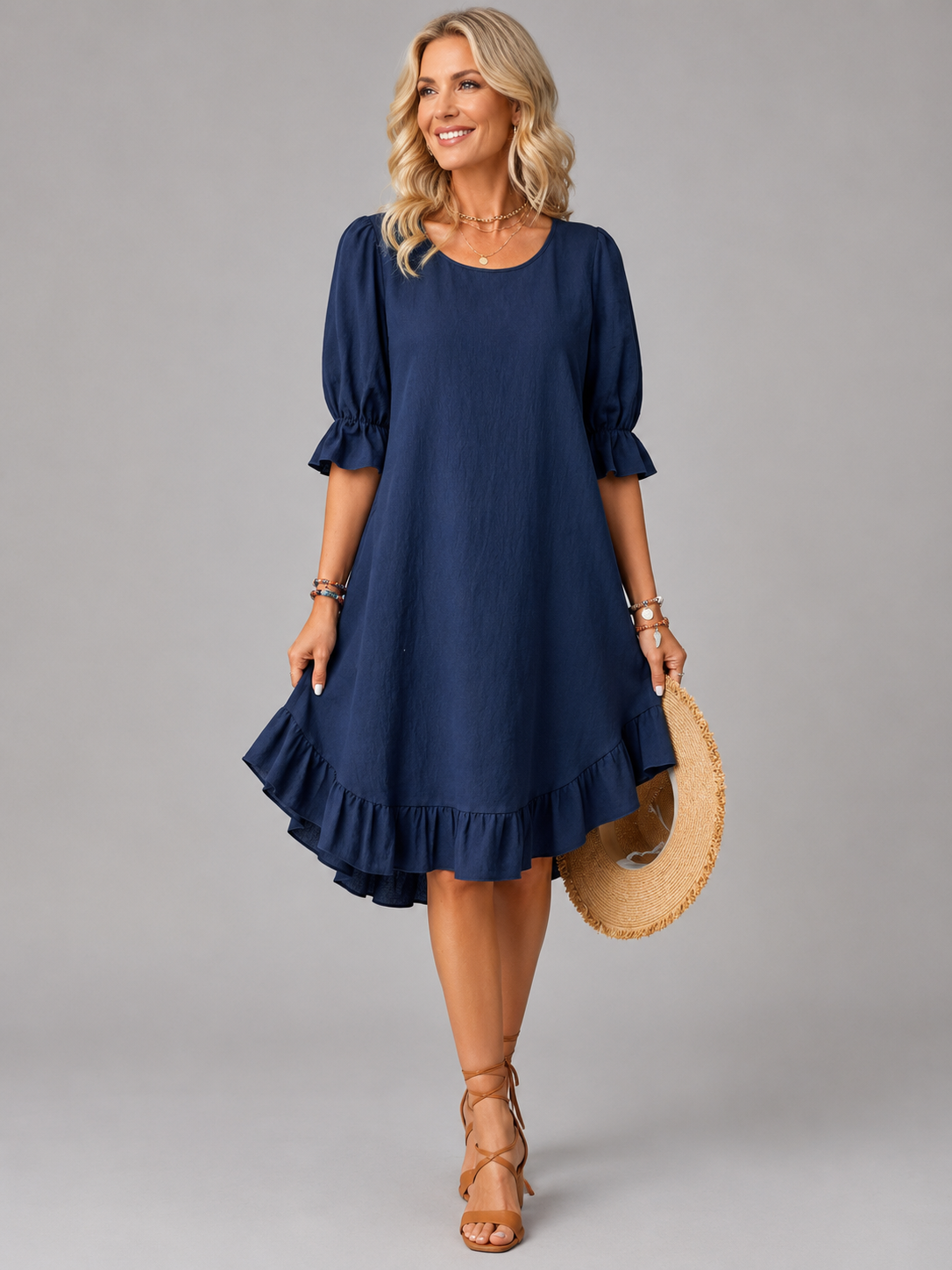 Elira™ | Effortless Comfort Dress – Blue | The Bellemont Sisters Australia