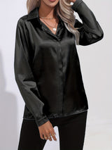 Sarah | Women’s Button Down Long Sleeve Satin Blouses | The Bellemont Sisters Australia
