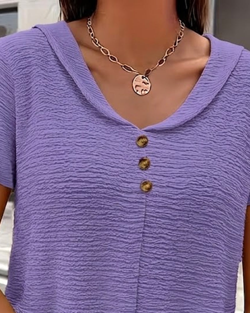 Barbara|Collar T-Shirt with Buttons | The Bellemont Sisters Australia