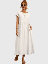 Giselle - Casual Pocket Dress – White | The Bellemont Sisters Australia