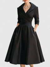 Yan | Elegant Midi Dress – Black | The Bellemont Sisters Australia