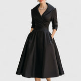 Marley Quinn | Elegant Midi Dress – Black | The Bellemont Sisters Australia
