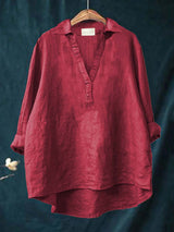 Madelyn | Elegant Breezy Summer Blouse – Red | The Bellemont Sisters Australia