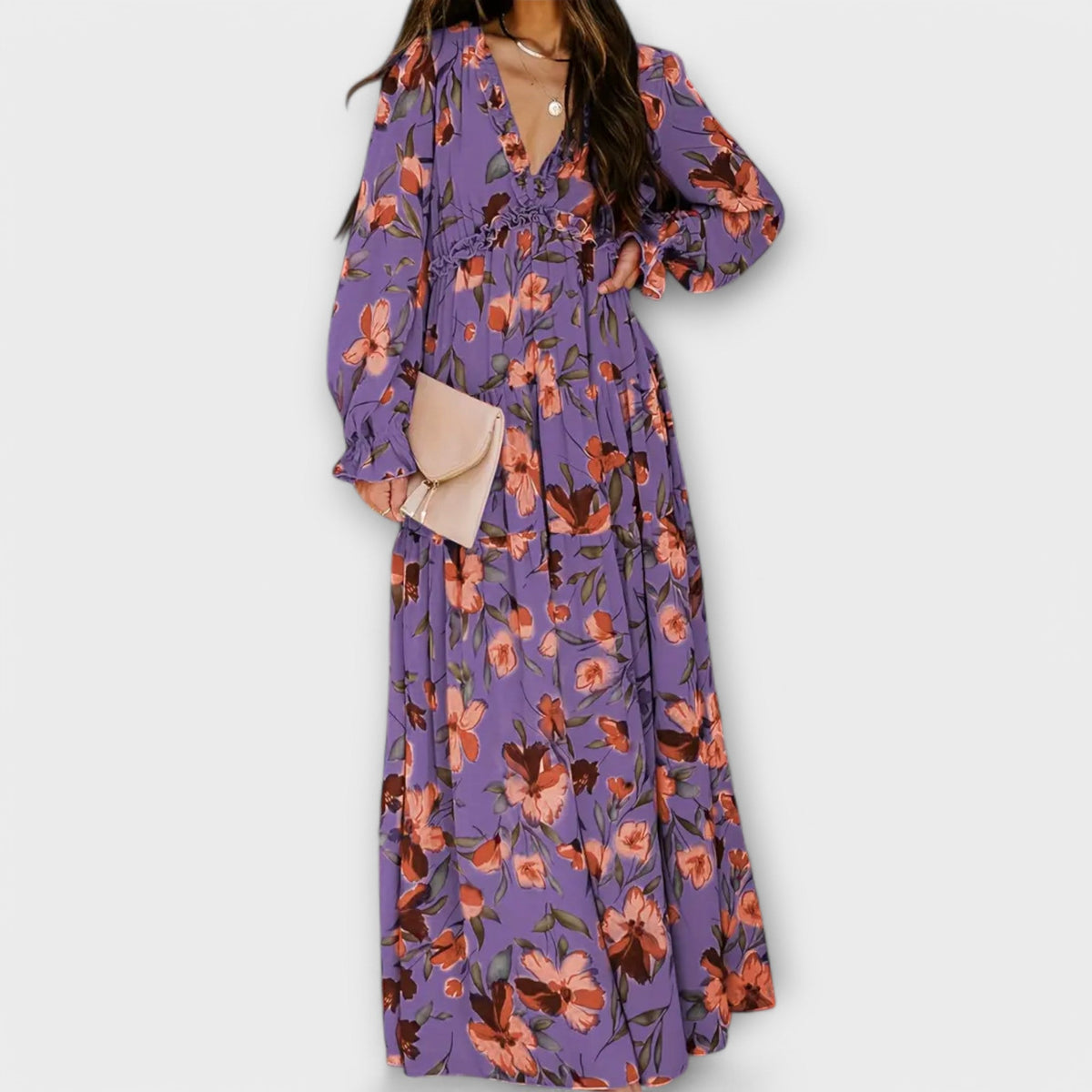 Ynah | Elegant Maxi Dress – Dark Purple | The Bellemont Sisters Australia