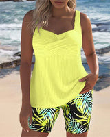 Daphne - Flattering Tankini Ribbed Set – Yellow | The Bellemont Sisters Australia