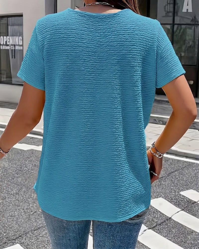 Barbara|Collar T-Shirt with Buttons | The Bellemont Sisters Australia