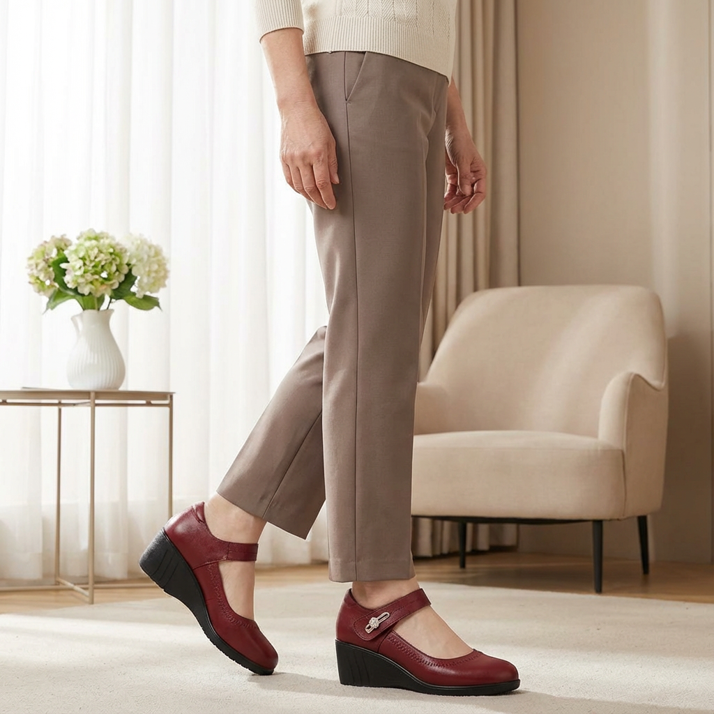 Lydia – Elegant Mid-Heel Comfort Shoes – Red | The Bellemont Sisters Australia