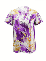 Mildred™ Marble Print Short Sleeve Shirt | The Bellemont Sisters Australia