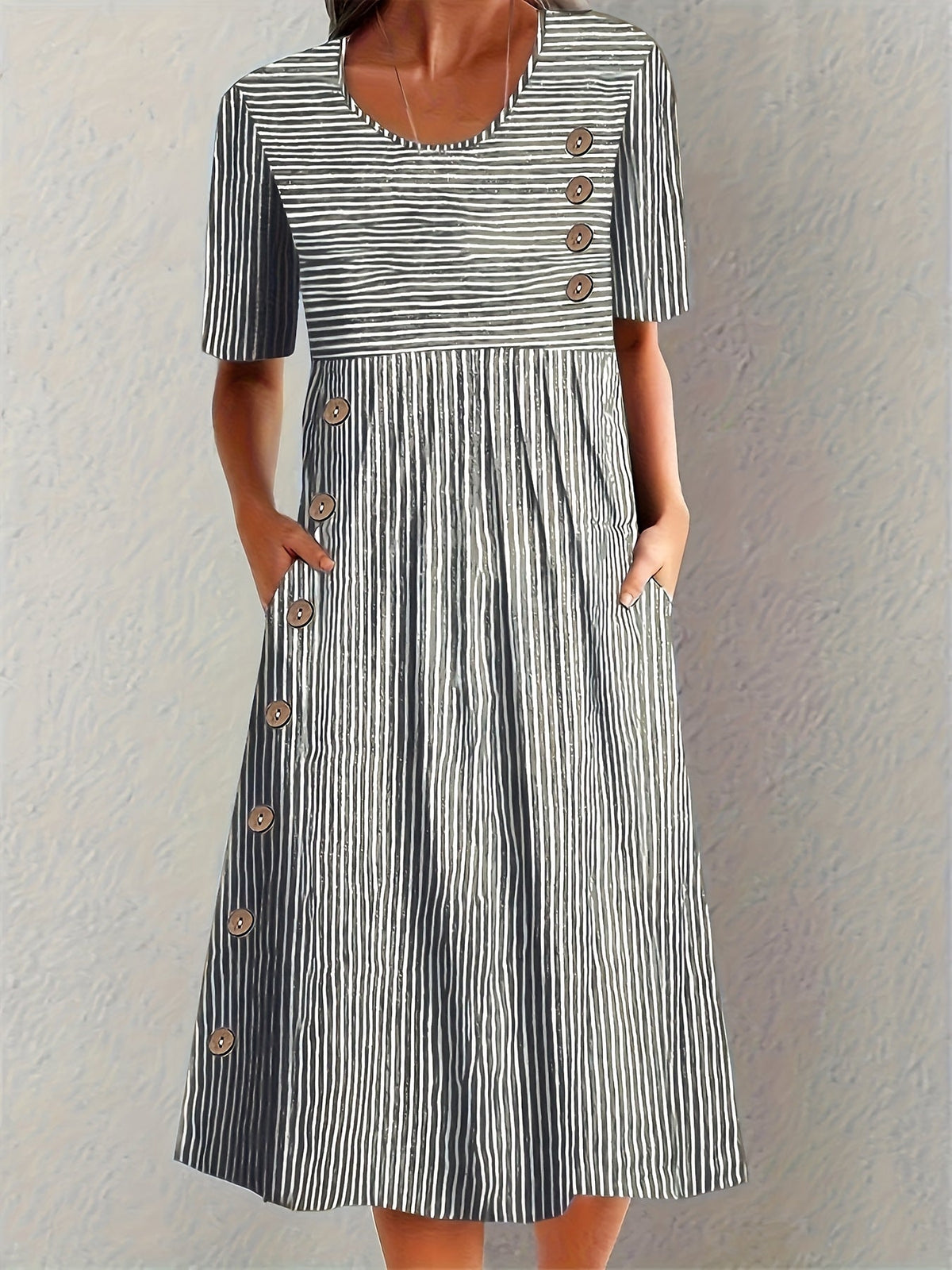 Belle | Striped Summer Dress – Black | The Bellemont Sisters Australia