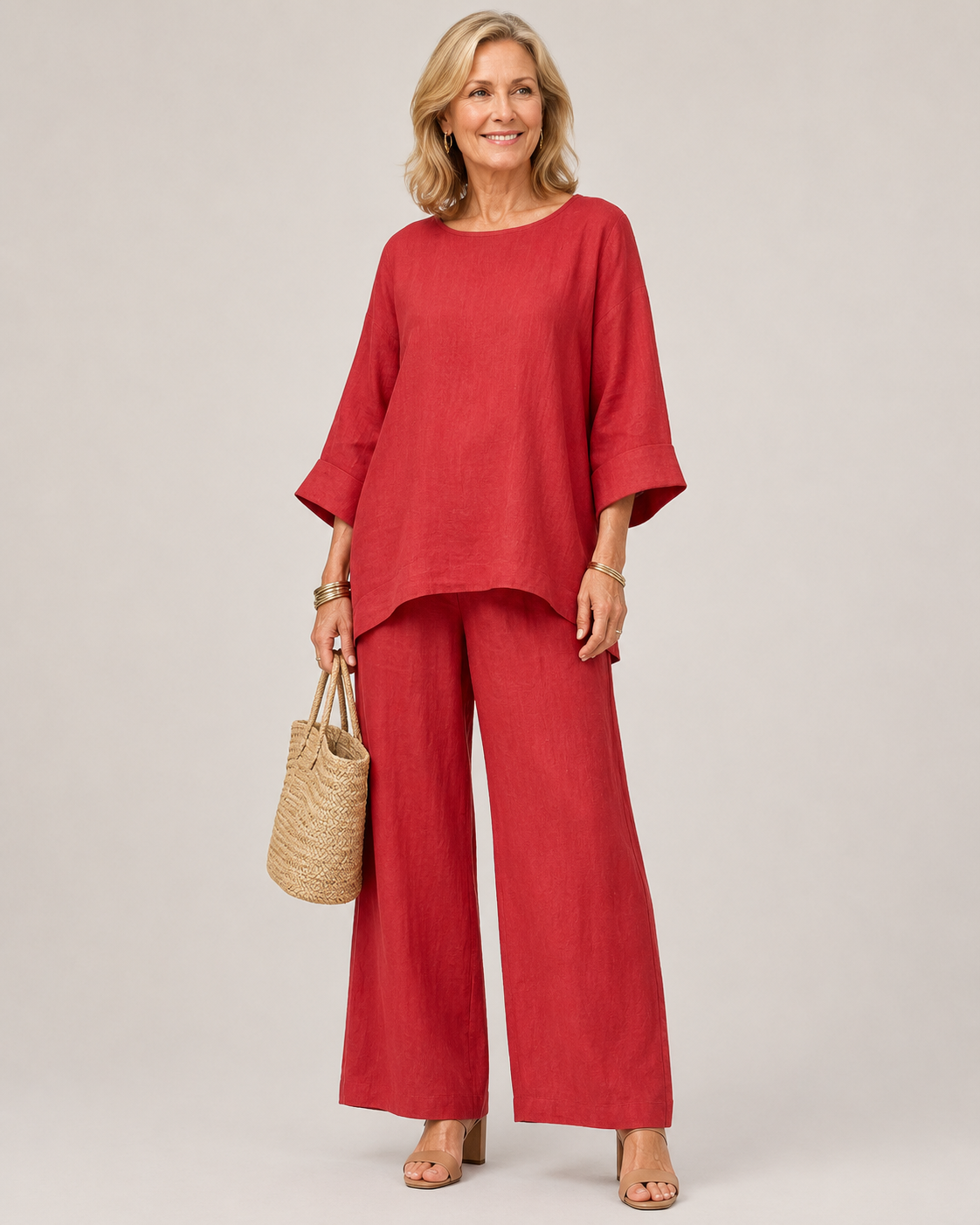Prue | Oversized Tunic Wide Leg Pant Set | The Bellemont Sisters Australia