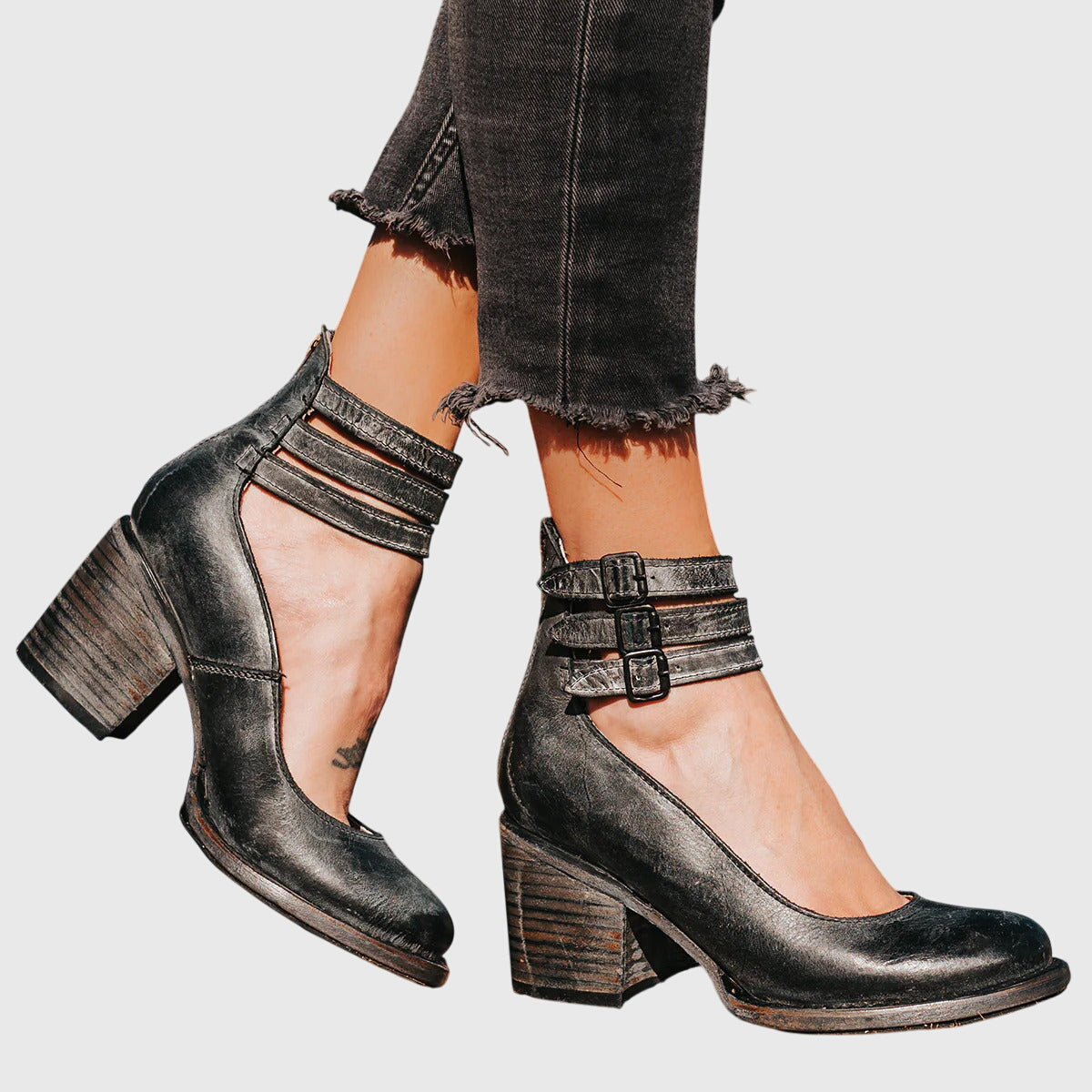 Nina | Elegant And Comfortable Sandals – Black, Black snake | The Bellemont Sisters Australia
