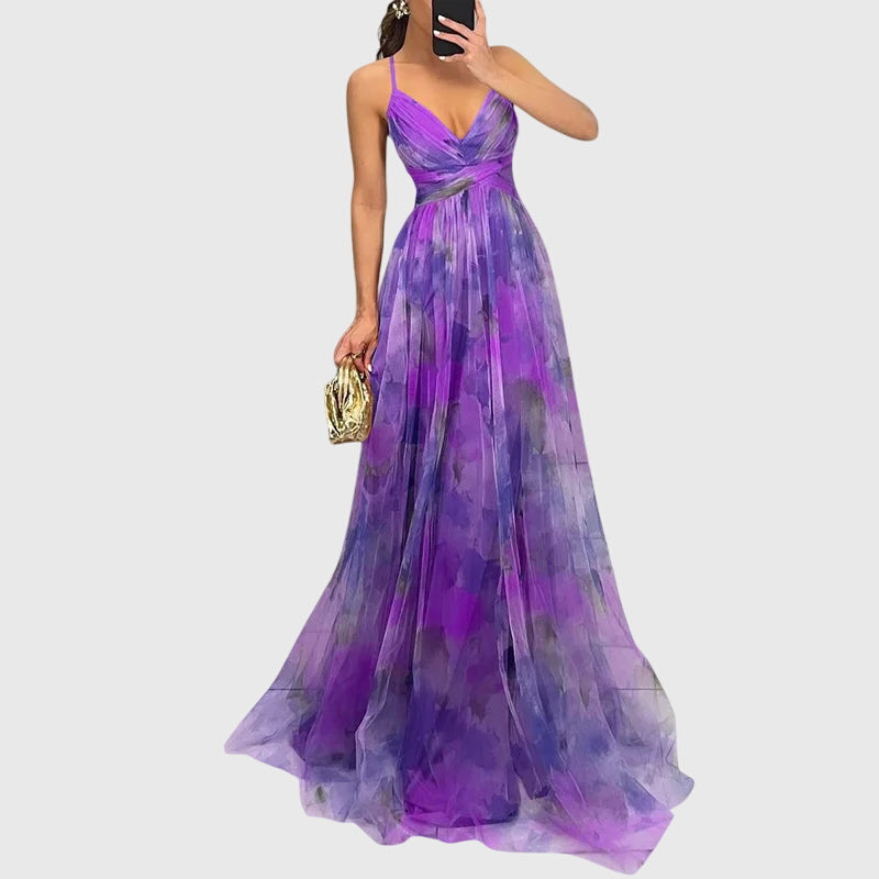 Giselle | Floral Maxi Dress – Purple | The Bellemont Sisters Australia