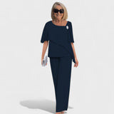 Wynonna™ Elegant Two-Piece Set – Navy Blue | The Bellemont Sisters Australia