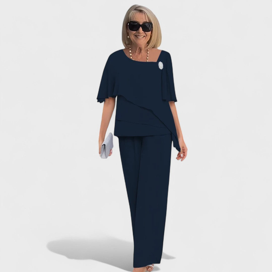 Wynonna™ Elegant Two-Piece Set – Navy Blue | The Bellemont Sisters Australia