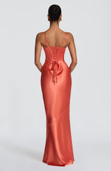 Fiona | Women's Evening Satin Cupped Maxi Dress | The Bellemont Sisters Australia