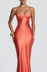 Fiona | Women's Evening Satin Cupped Maxi Dress | The Bellemont Sisters Australia