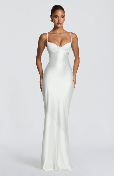 Fiona | Women's Evening Satin Cupped Maxi Dress | The Bellemont Sisters Australia