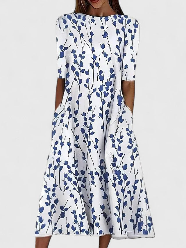 Karelieth | Sophisticated Midi Dress – Blue | The Bellemont Sisters Australia