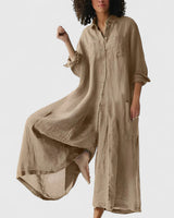 Ellison | Exquisite Jumpsuitdress – Khaki | The Bellemont Sisters Australia
